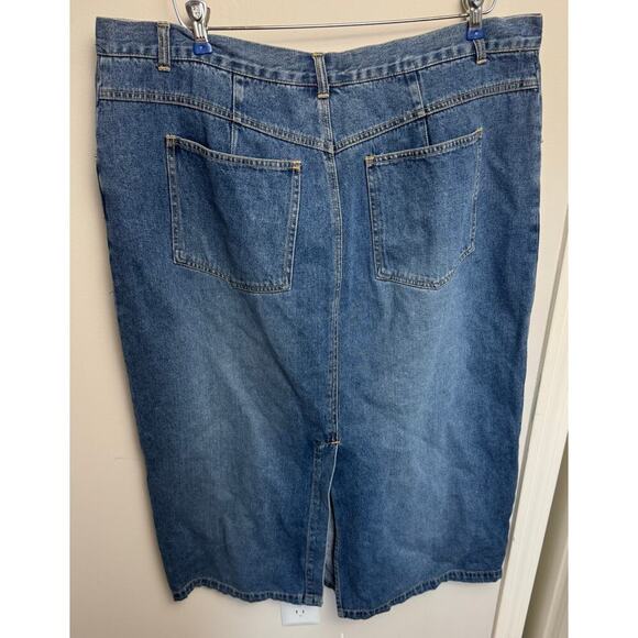 Vintage Plus Sized Just Blu Sequin Mermaid Skirt 22W Denim Back Slit 90’s - Picture 5 of 10